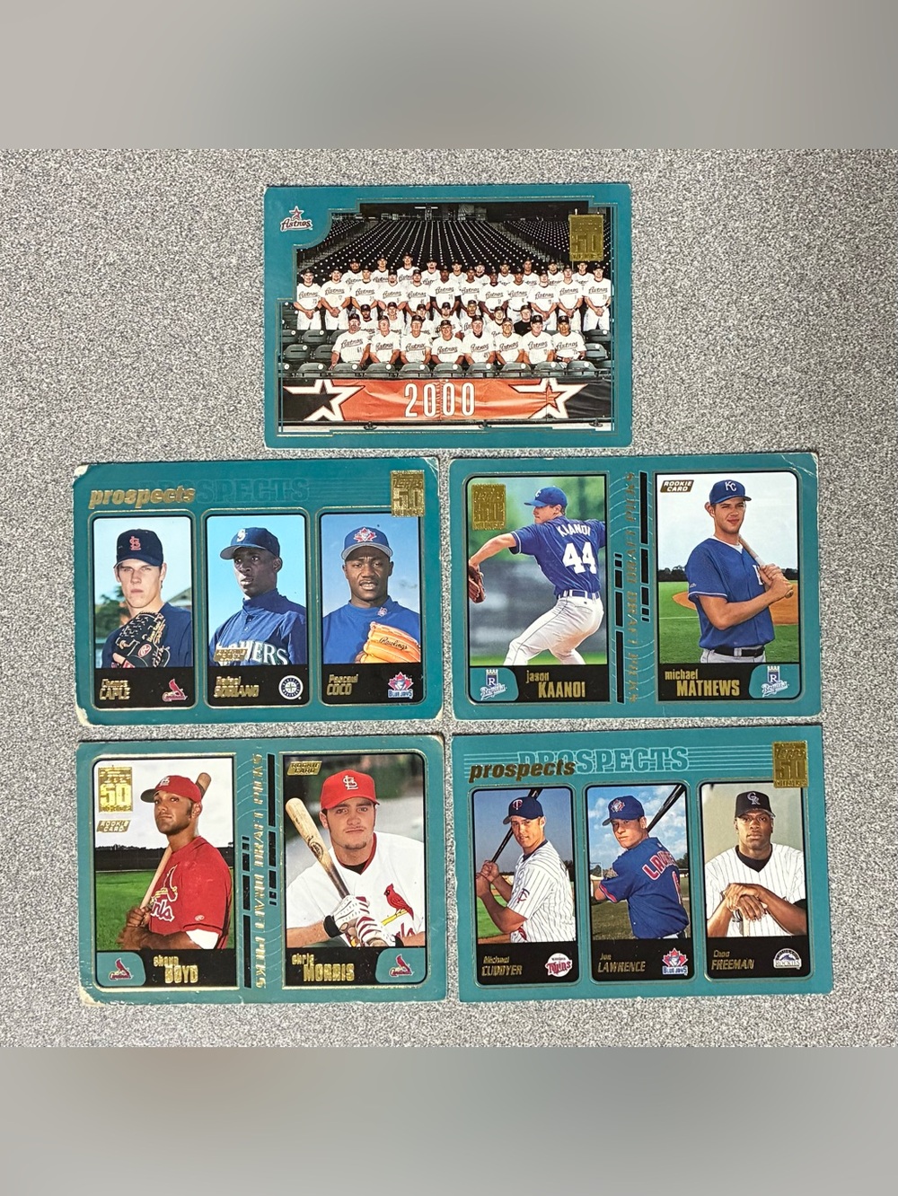 Topps Baseball Cards - Set of 5 Cards (10 People + A Team)
